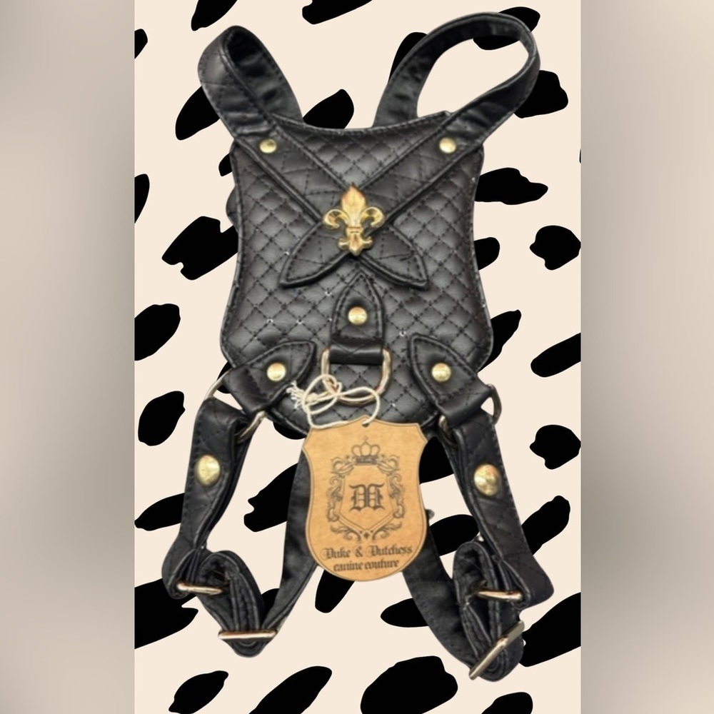 Black Sparkle Harness -  Luxury and Style for Your Beloved Pet size Large